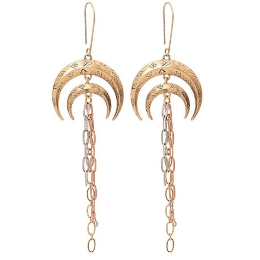 Crescent Moon Dangle Earrings